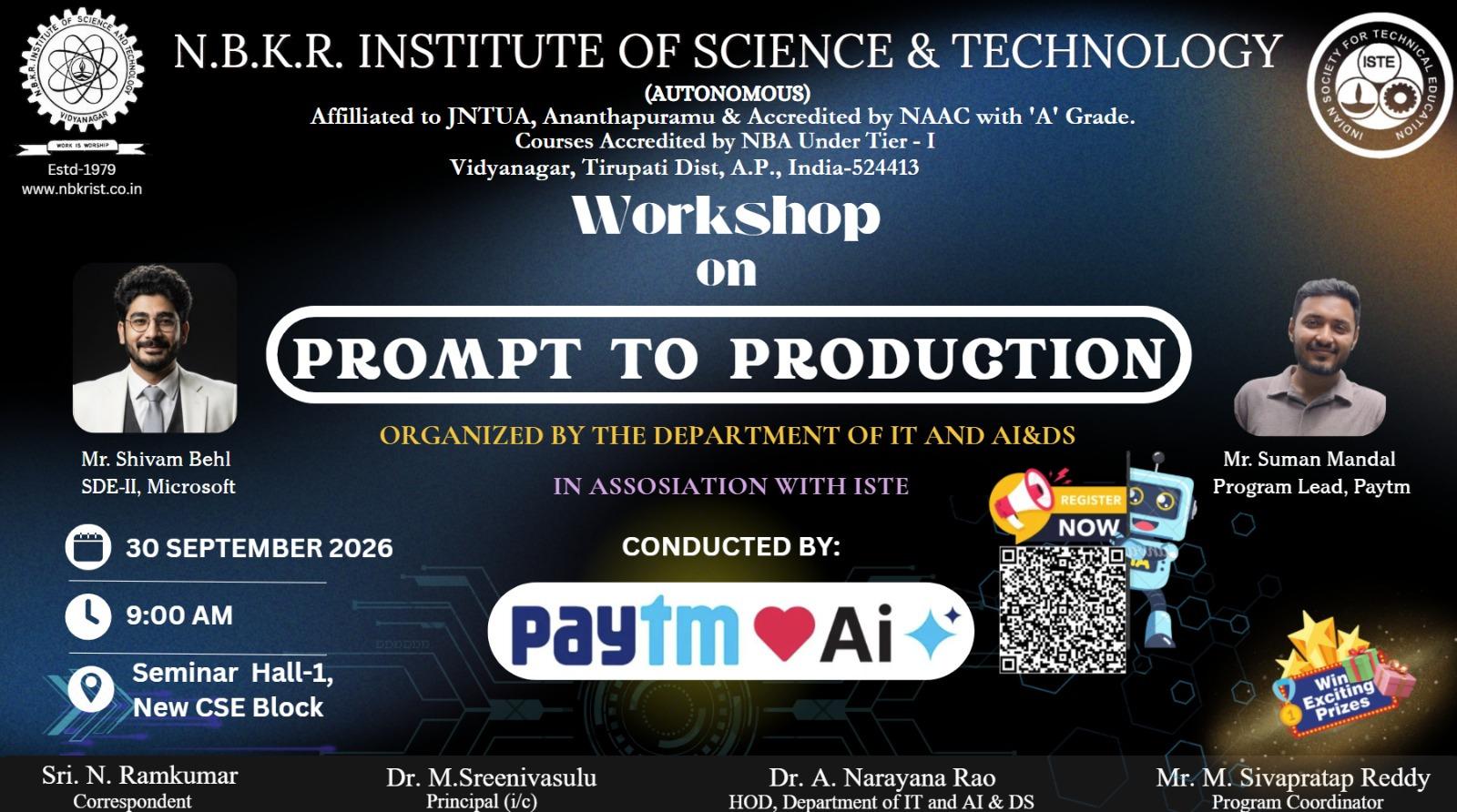 Prompt to Production - Paytm AI Workshop Official Poster